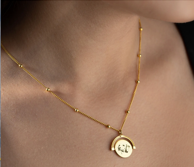 Collier portrait animal avec chaîne à billes